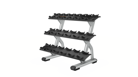 Precor Discovery Series 3 Tier, 10 Pair Dumbbell Rack